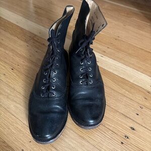 Frye Black Leather Lace Up Boots 8.5